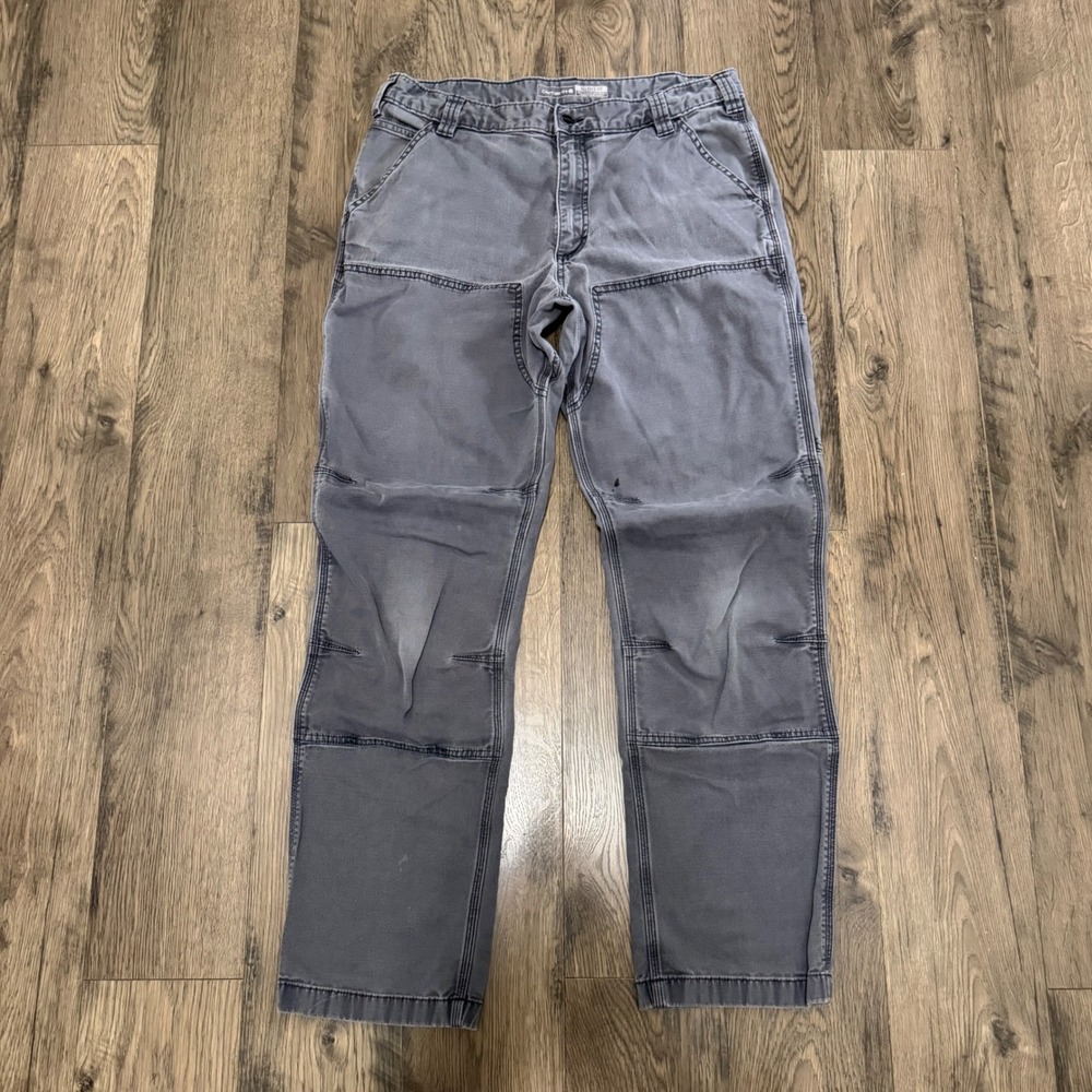 Carhartt Rugged Flex Relaxed Fit Double Front Utility Work Pants Gray 36x34